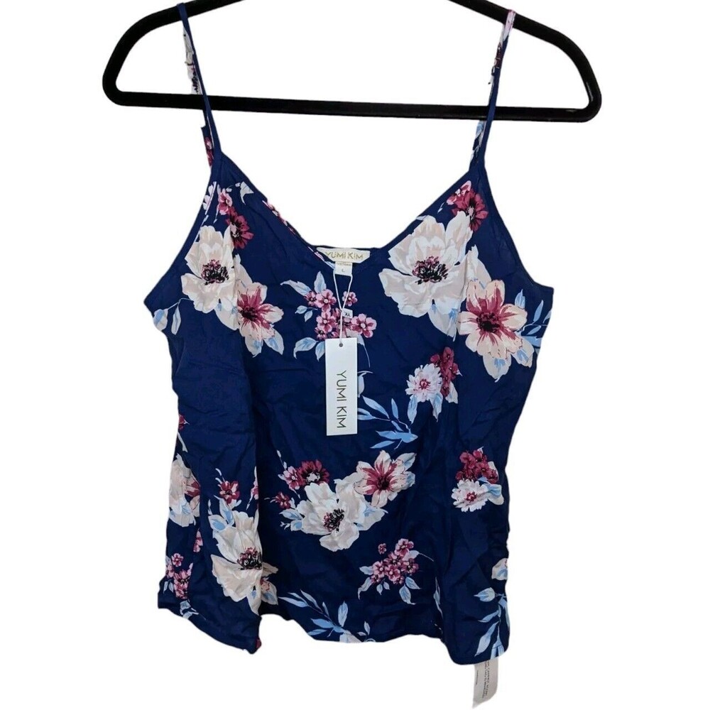 Yumi Kim Tank Top Pajama Floral Tapestry Navy Siesta Spaghetti Strap Large